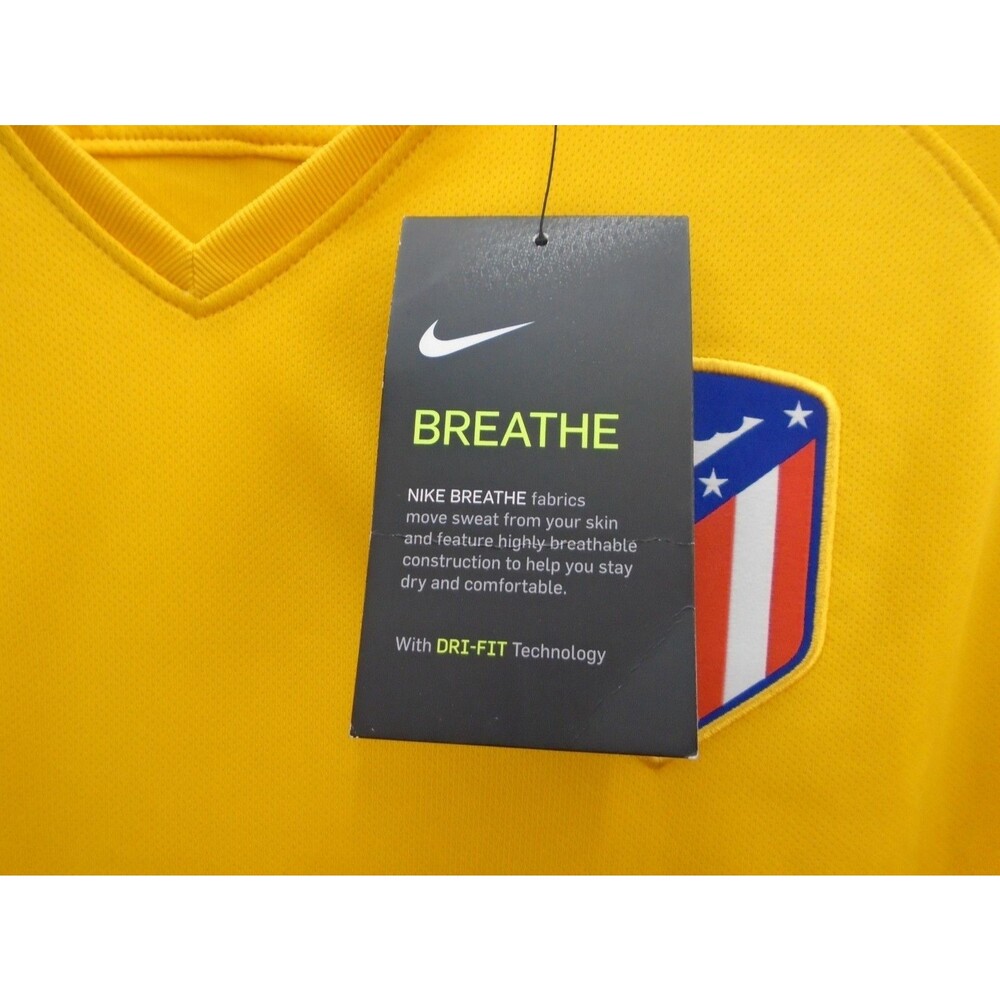 BNWT Nike Atletico Madrid 2017 18 Away Football Shirt La Liga Jersey Yellow Sz M - Picture 7 of 11
